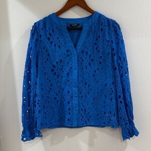 Royal Blue Eyelet Blouse